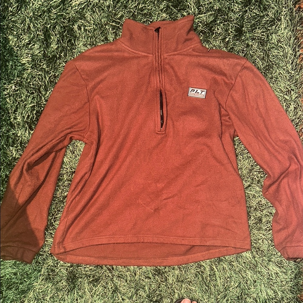 Rust Quarter-Zip Pullover